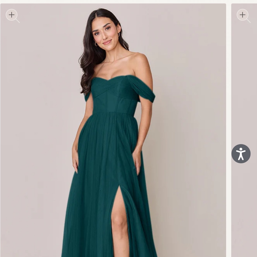 Revelry Strapless Teal Gown